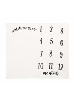 pearhead Little Pear Baby Milestone Marker Blanket, Gender-Neutral Baby Monthly Growth Chart, Baby Girl or Baby Boy Keepsake Blanket, Black & White  - Image 2