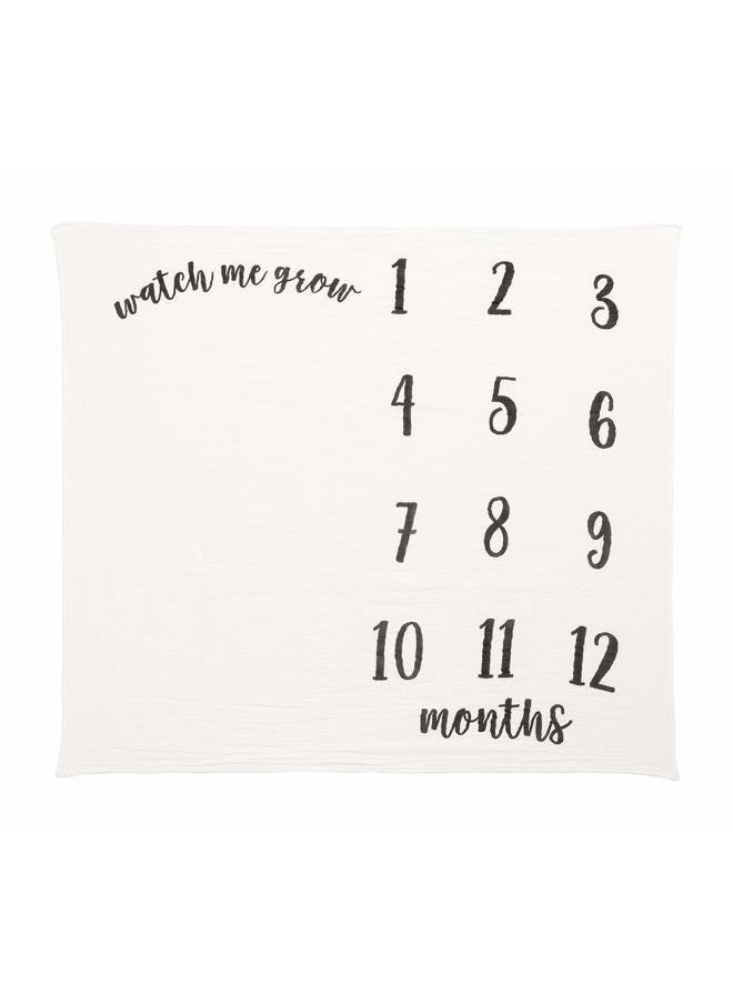 pearhead Little Pear Baby Milestone Marker Blanket, Gender-Neutral Baby Monthly Growth Chart, Baby Girl or Baby Boy Keepsake Blanket, Black & White  - Image 2
