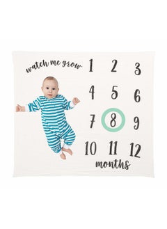 pearhead Little Pear Baby Milestone Marker Blanket, Gender-Neutral Baby Monthly Growth Chart, Baby Girl or Baby Boy Keepsake Blanket, Black & White  - Image 1