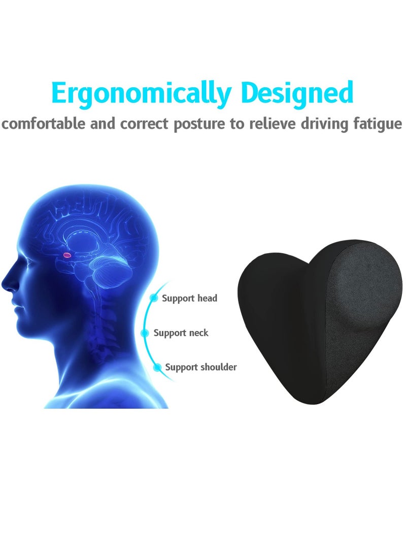 SYOSI Car Neck Pillow Adjustable, Auto Seat Headrest Pillow for Driver Seat Memory Foam Cushion for Cervical Support and Neck Pain Relief (Black) - Image 2