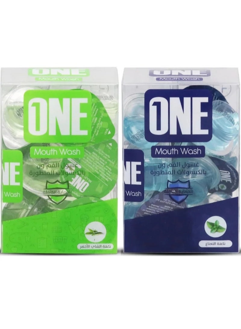 One The One Touch Set Of Advanced Mint Mouthwash And Green Tea Mouth Wash 20 CAP 15 ml