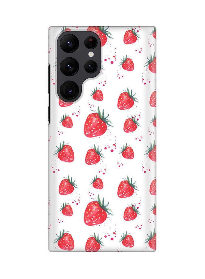 Stylizedd Case for Samsung Galaxy S22 Ultra 5G Snap Case Slim Snap Classic Series Shield Matte Finish Print - Dripping Strawberries - Image 1
