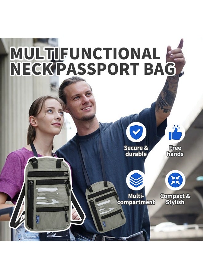 Generic RFID-Blocking Passport Holder, Adjustable Passport Cover, Waterproof Travel Wallet with Crossbody Strap, Suitable for IDs, Licenses, Insurance Cards, Credit Card, Cash  - Image 2