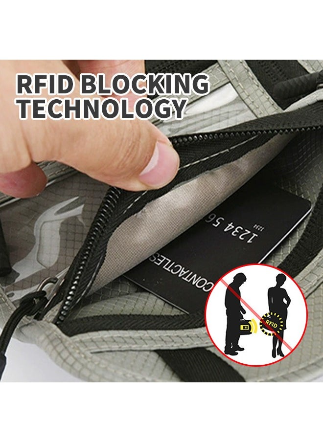 Generic RFID-Blocking Passport Holder, Adjustable Passport Cover, Waterproof Travel Wallet with Crossbody Strap, Suitable for IDs, Licenses, Insurance Cards, Credit Card, Cash  - Image 5