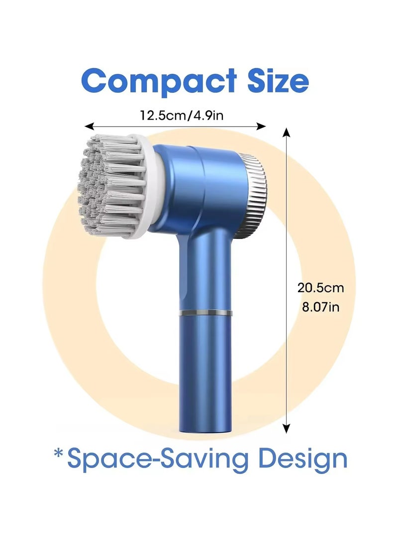 Beauenty Electric Spin Scrubber, Rechargeable Scrubber with Battery Level Display, 6 Replaceable Heads, 3 Adjustable Speeds, Perfect for Cleaning Bathroom, Tile, Cars, Floor, Electric Scrub Brush for Tub - Image 2