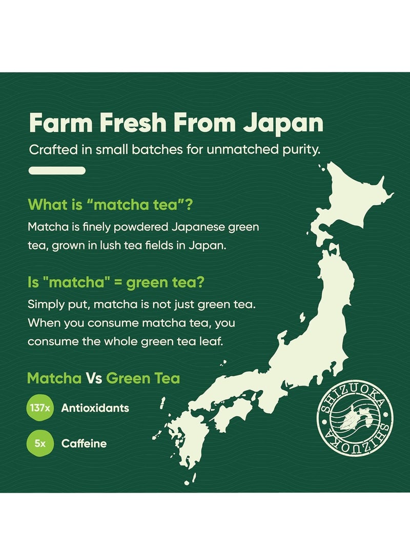 Tencha Vanilla Matcha Tea, 50 Servings, 50 GM | Pure Japanese Matcha Green Tea Powder | Sourced from Shizuoka, Japan | Vegan | No Artificial Sweeteners - Image 4