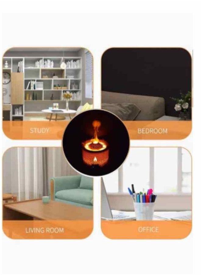 300ml Ultrasonic Volcano Flame Humidifier Original Flame Diffuser Essential Oils Scent Diffusers for Large Room, Fireplace Humidifier Fire Oil Diffuser Aromatherapy Air Diffuser for Bedroom