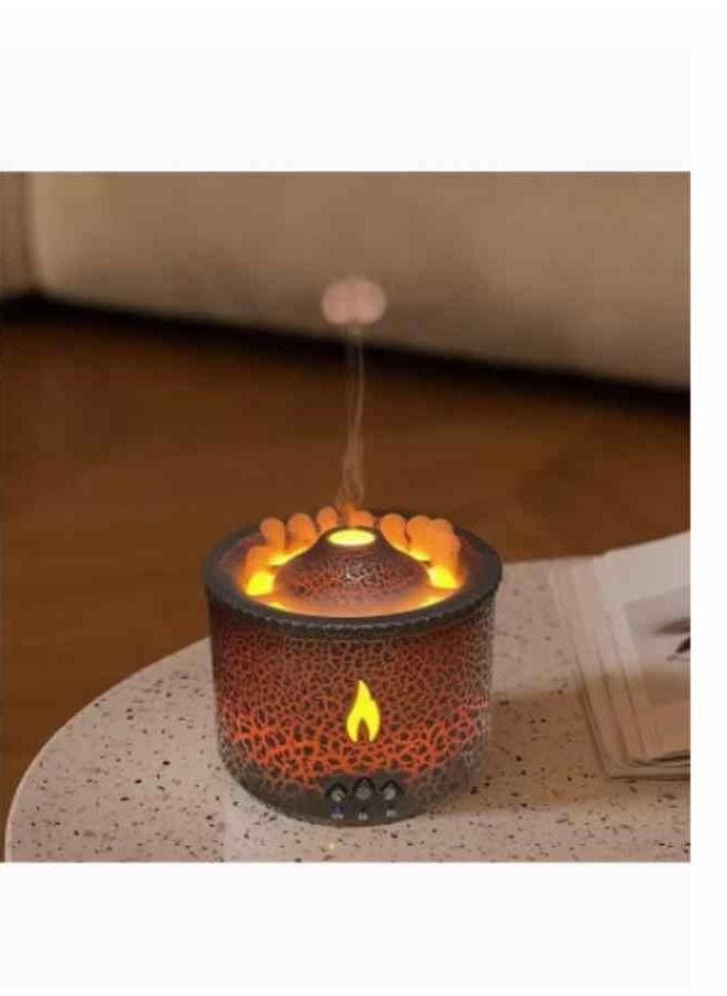 300ml Ultrasonic Volcano Flame Humidifier Original Flame Diffuser Essential Oils Scent Diffusers for Large Room, Fireplace Humidifier Fire Oil Diffuser Aromatherapy Air Diffuser for Bedroom