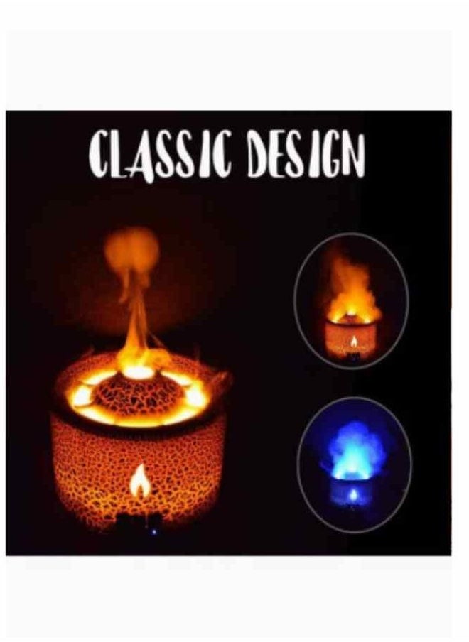 300ml Ultrasonic Volcano Flame Humidifier Original Flame Diffuser Essential Oils Scent Diffusers for Large Room, Fireplace Humidifier Fire Oil Diffuser Aromatherapy Air Diffuser for Bedroom