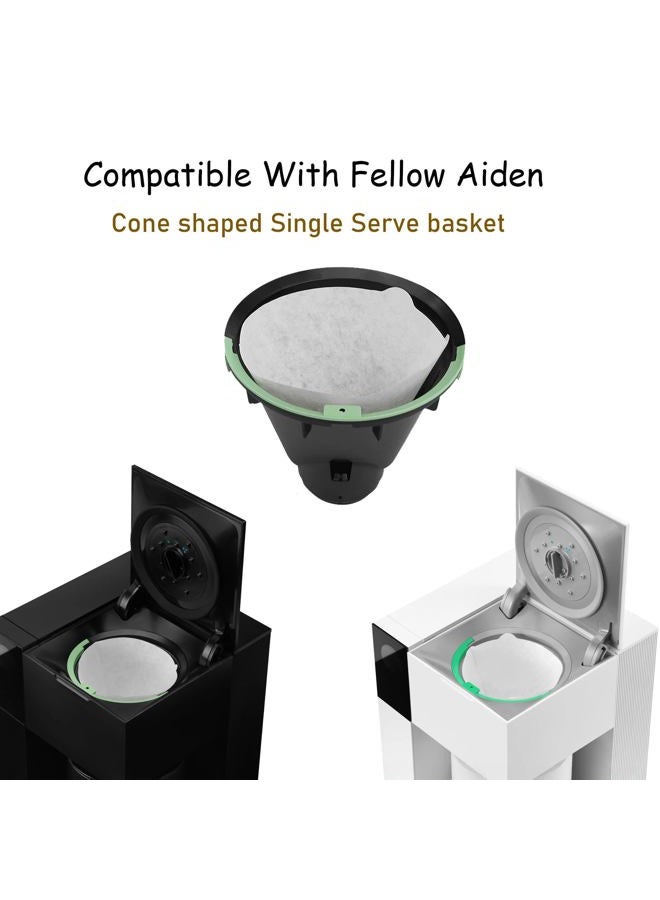 Rinakou 100 Count Cone Coffee Filters, Paper Filter Compatible With Fellow Aiden Cone Shaped Single Serve Basket (Cone Shaped) - Image 3