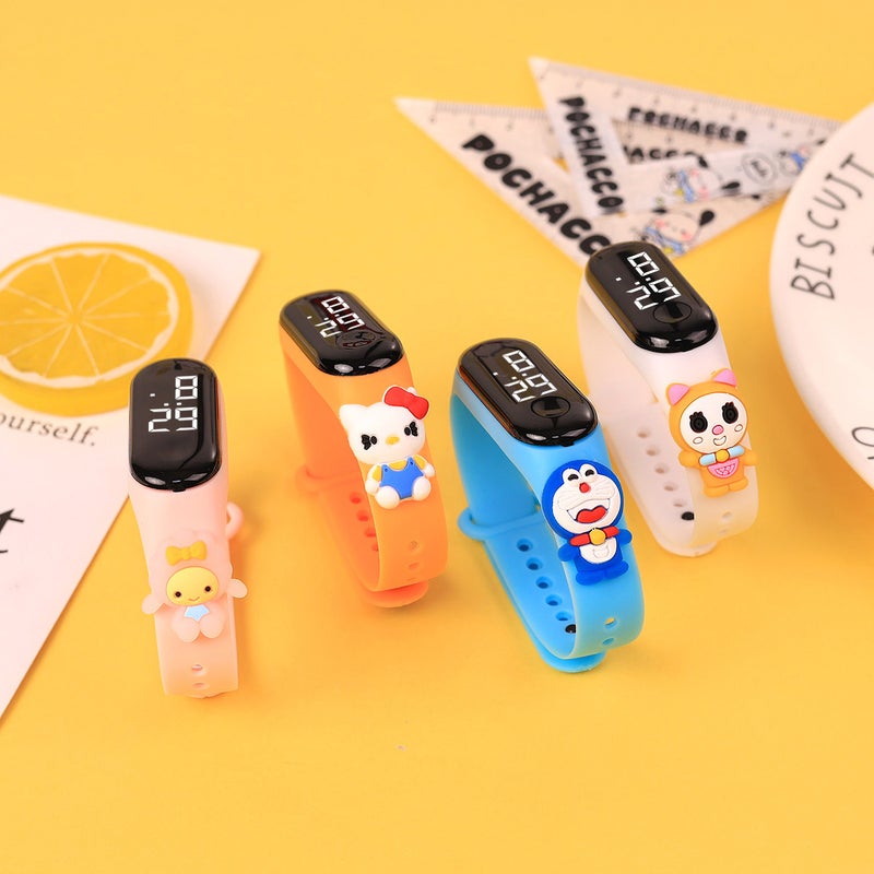 Selling Student Cute Cartoon Bracelet White Light Led Doll Electronic Watch Boys And Girls Swimming Waterproof Touch Watch - Image 3
