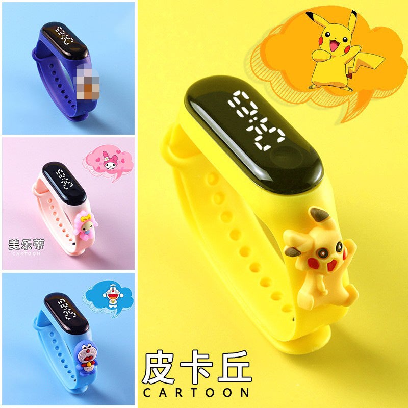 Selling Student Cute Cartoon Bracelet White Light Led Doll Electronic Watch Boys And Girls Swimming Waterproof Touch Watch - Image 2