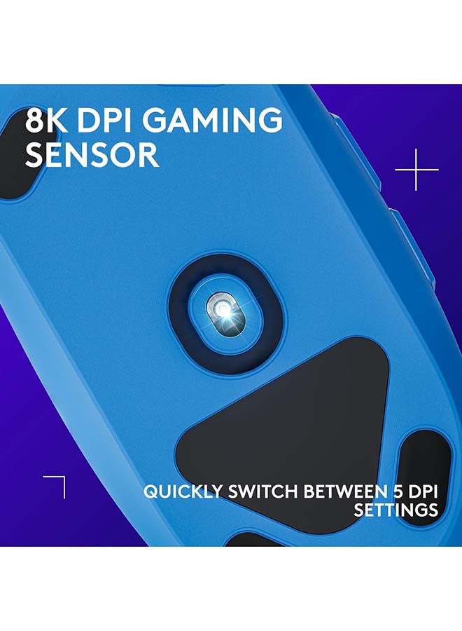 Logitech G203 2nd Gen Wired Gaming Mouse, 8,000 DPI, Rainbow Optical Effect LIGHTSYNC RGB, 6 Programmable Buttons, On-Board Memory, Screen Mapping, PC/Mac Computer and Laptop Compatible - Blue - Image 2