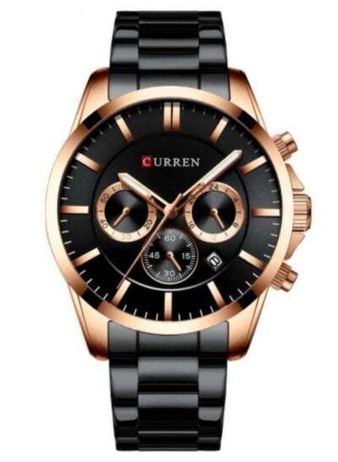 CURREN Men's Waterproof Leather Wrist Watch Casual Sport Chronograph Quartz Watch