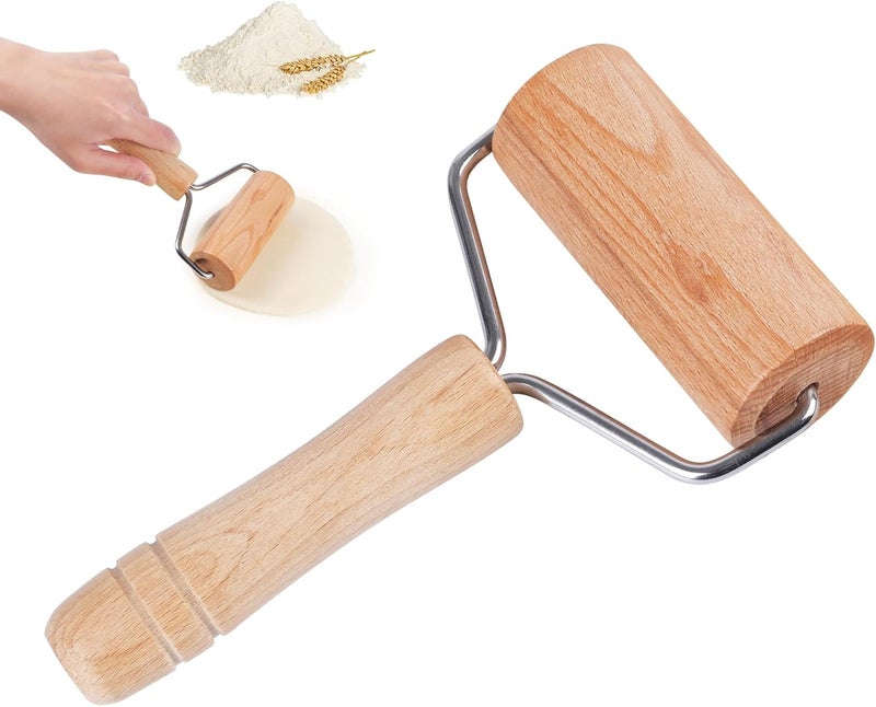 Dmikcav Rolling Pin, Wooden Rolling Pins For Baking, Pizza Dough Roller, Not Easy To Crack, Non-Stick Wood Pastry Roller, Essential Kitchen Utensils. - Image 1