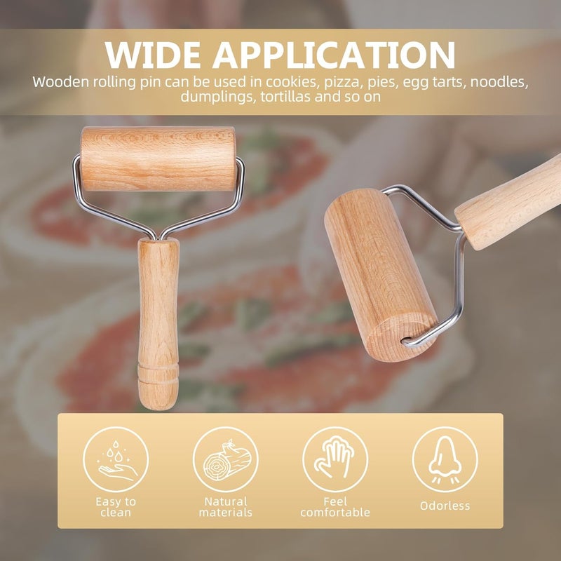 Dmikcav Rolling Pin, Wooden Rolling Pins For Baking, Pizza Dough Roller, Not Easy To Crack, Non-Stick Wood Pastry Roller, Essential Kitchen Utensils. - Image 3
