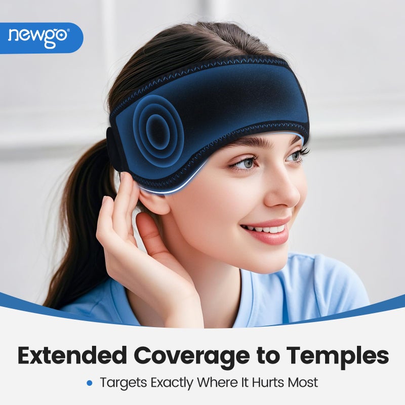 NEWGO Headache Ice Pack Head Wrap for Migraines, FSA Eligible, Cold Pack Head Ice Therapy Wrap for Headache Relief, Tension, Sinus Pain, Chemo, Head Injuries - Image 2