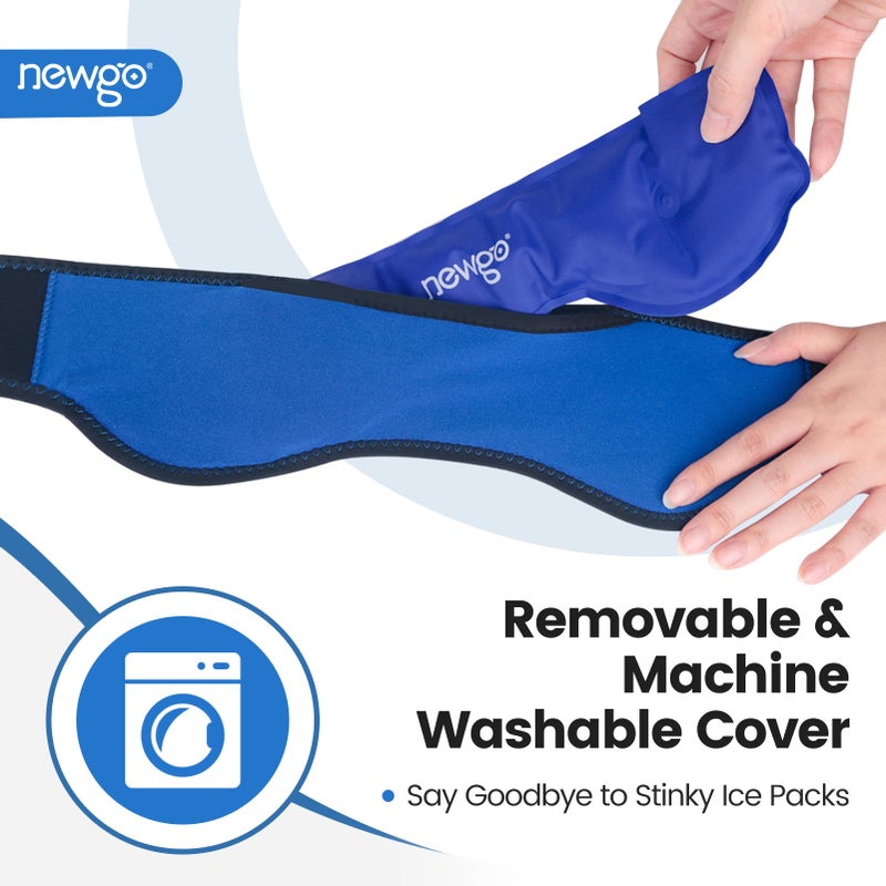 NEWGO Headache Ice Pack Head Wrap for Migraines, FSA Eligible, Cold Pack Head Ice Therapy Wrap for Headache Relief, Tension, Sinus Pain, Chemo, Head Injuries - Image 3