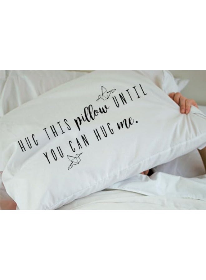 Oh Oh Susannah Gift Ready Hug This Pillow Until You Can Hug Me Pillowcase Gift Kit Card Included Long Distance Relationship Gift 20 X30 Fits Standard Or Queen Pillows  - Image 4