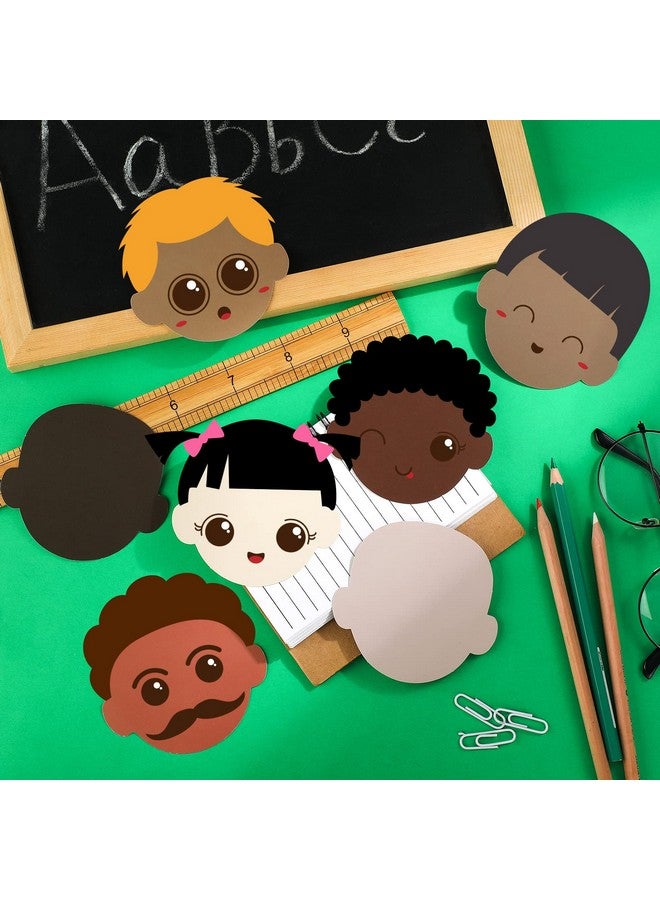 Geyee 108 Pcs Face Multicultural Construction Paper Assorted Skin Tone Color Face Shaped Paper Cutouts Face Styles Cardboard Cutout For Kids Classroom Office Bulletin Board Decorations Craft Projects - Image 4