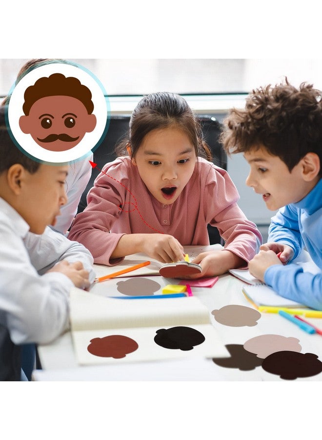 Geyee 108 Pcs Face Multicultural Construction Paper Assorted Skin Tone Color Face Shaped Paper Cutouts Face Styles Cardboard Cutout For Kids Classroom Office Bulletin Board Decorations Craft Projects - Image 5