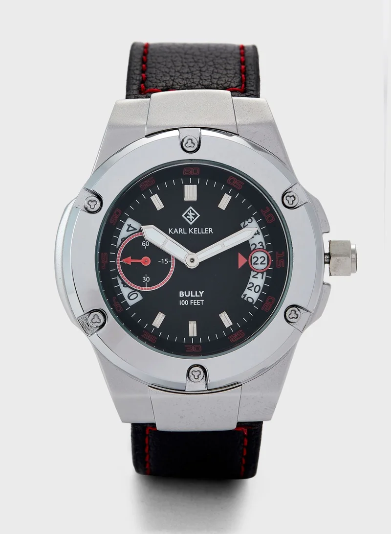 KARL KELLER Bully Leather Strap Analog Watch