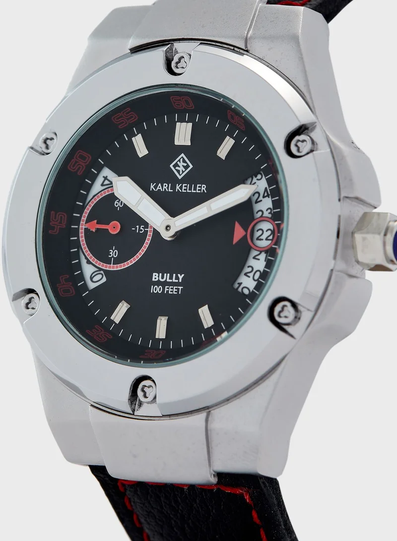 KARL KELLER Bully Leather Strap Analog Watch