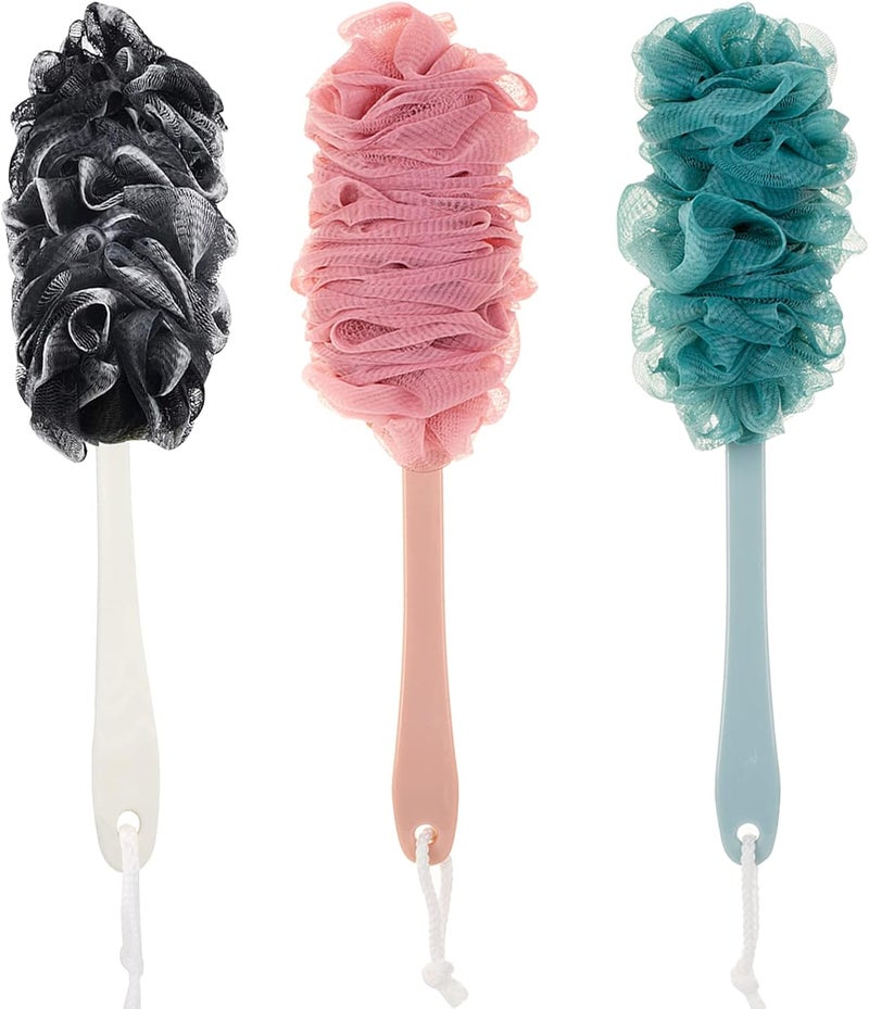 Arswin Back Scrubber for Shower,Loofah Long Handle Bath Body Brush,Soft Nylon Mesh Sponge for Shower,Loofah On a Stick for Men Women,Exfoliating Scrub Cleaning Luffa for Elderly (3Pack-NewMix) - Image 2