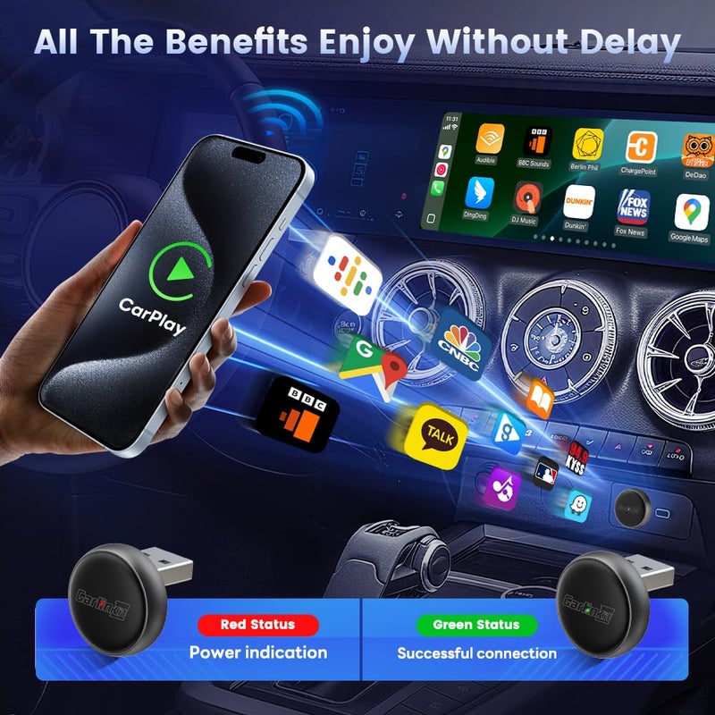 Carlinkit Mini Ultra3 Wireless CarPlay & Android Auto Adapter for OEM Wired Cars - 2.4/5Ghz WiFi Fast Boot, Plug & Play, Online Update, Mini Desgin Compatible with iOS 10+/Android 11.0+ - Image 5