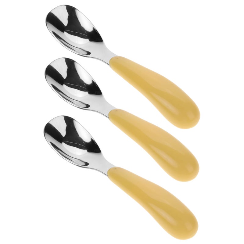 3 Pcs Ergonomic Rounded Training Spoons For Newborns Toddlers Baby Feeding Utensils - Image 2