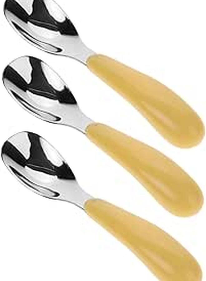 3 Pcs Ergonomic Rounded Training Spoons For Newborns Toddlers Baby Feeding Utensils - Image 1