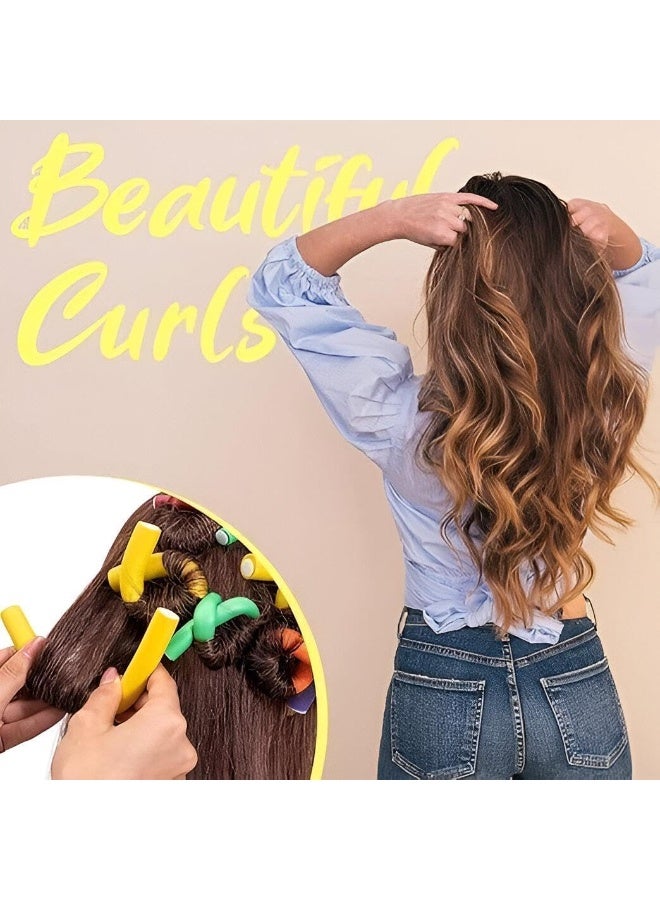 Generic Flexible Hair Curling Rods - Experience the magic of heatless styling with our versatile foam rollers, to create tight and beautiful curls on any length of hair. (Assorted Colors, 20pcs)  - Image 3