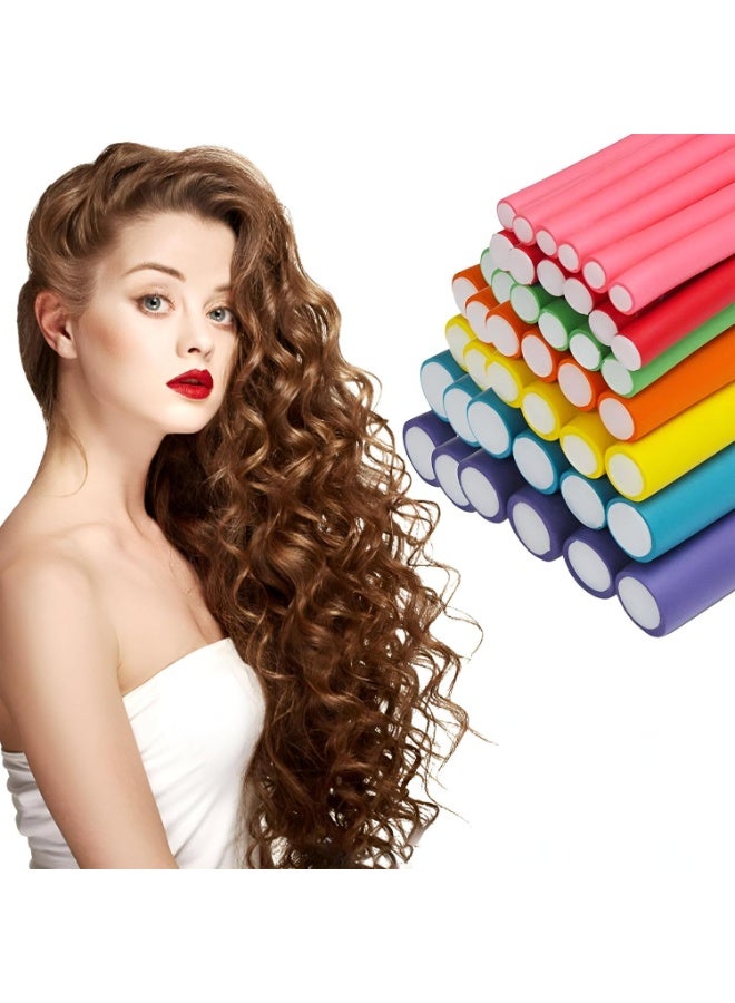 Generic Flexible Hair Curling Rods - Experience the magic of heatless styling with our versatile foam rollers, to create tight and beautiful curls on any length of hair. (Assorted Colors, 20pcs)  - Image 2