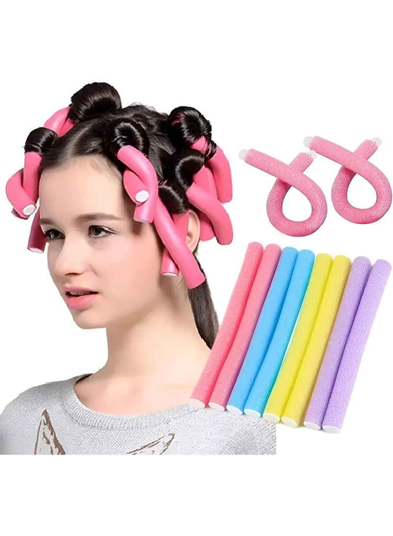 Generic Flexible Hair Curling Rods - Experience the magic of heatless styling with our versatile foam rollers, to create tight and beautiful curls on any length of hair. (Assorted Colors, 20pcs)  - Image 1