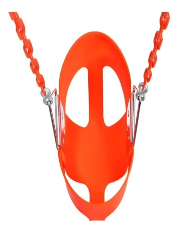 البدر ارجوحة تثبيت على الحائط من البدر مع مقعد مرجوحة جدارية للاطفال للاماكن الخارجية، مقعد شديد التحمل مع قاعدة حديدية، سلسلة مغطاة بالبلاستيك وخطافات، ارجوحة اطفال جدارية مع كرسي بيبي - Image 5