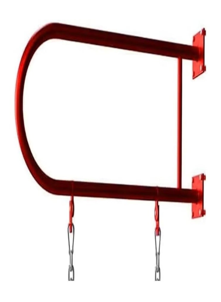 البدر ارجوحة تثبيت على الحائط من البدر مع مقعد مرجوحة جدارية للاطفال للاماكن الخارجية، مقعد شديد التحمل مع قاعدة حديدية، سلسلة مغطاة بالبلاستيك وخطافات، ارجوحة اطفال جدارية مع كرسي بيبي - Image 2