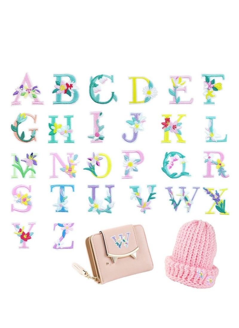 Generic - Iron On Letter Patches, 26Pcs A-Z Flower Embroidery Alphabet Patches for Backpacks Hats Shirts Shirts Jackets Jeans Shoes - Image 1