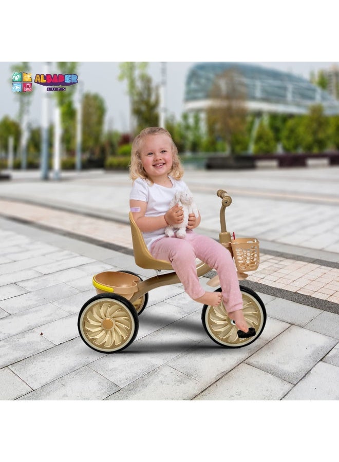 ALBADER Kids Tricycle for Toddlers 2-5 Years with Double Storage Baskets, Balance Ride On Bike, Silent Anti Slip Wheels, Stable Indoor Outdoor Bicycle Toy for Boys and Girls, Gift for Children, Lightweight and Durable Design - Image 5