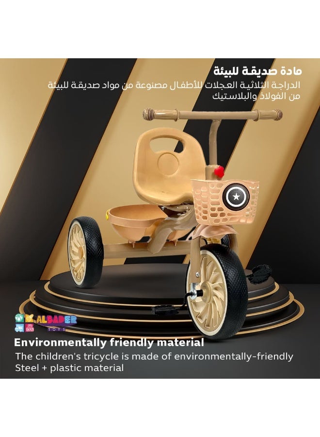 ALBADER Kids Tricycle for Toddlers 2-5 Years with Double Storage Baskets, Balance Ride On Bike, Silent Anti Slip Wheels, Stable Indoor Outdoor Bicycle Toy for Boys and Girls, Gift for Children, Lightweight and Durable Design - Image 2