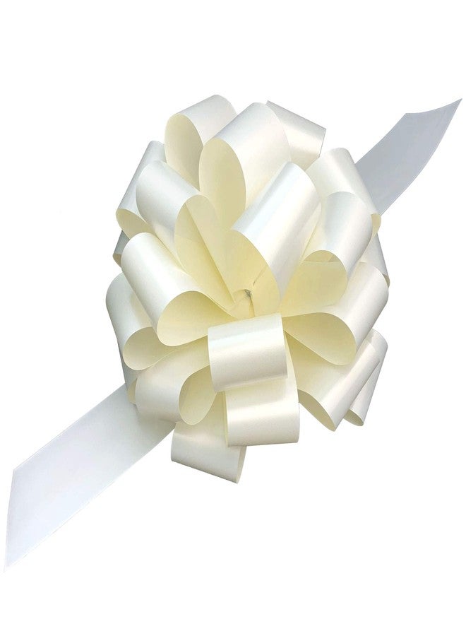 GiftWrap Etc. Large Ivory Ribbon Wedding Bows - 9" Wide, Set of 6, Pull Bows for Gifts, Christmas Presents, Anniversary, Reception Embellishments, School Dance, Mother's Day - Image 1