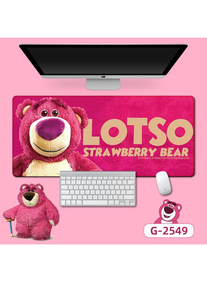 Long Strawberry Bear Mouse Mat Office Game Table Mat Prevention Mouse Hand Keyboard Mat Good Luck Rolling Table Mat-Color:300*700*3mm-Pattern:Strawberry Bear -21 - Image 1