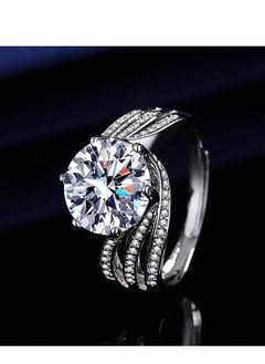 Generic Moissanite Engagement Ring,  White Gold Platinized Promise Wedding Rings, ajustable size Engagement ring for women，Gift for Valentine's Day  - Image 2