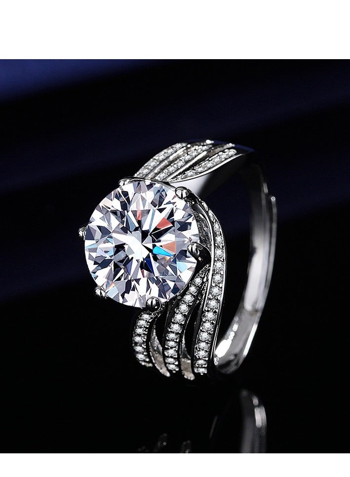 خاتم خطوبة من مويسانيت 5 قيراط درجة VVS1 - تصميم قابل للتعديل لهدايا المناسبات - Image 2