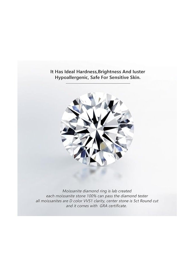 خاتم خطوبة من مويسانيت 5 قيراط درجة VVS1 - تصميم قابل للتعديل لهدايا المناسبات - Image 4