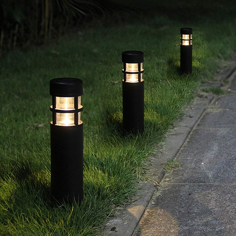 SUNWIND Solar Garden Lights Outdoor LED Bollard Solar Powered Path Lighting for Patio Pathway Backyard Lawn Landscaping (Black-6 Pack) - Image 3