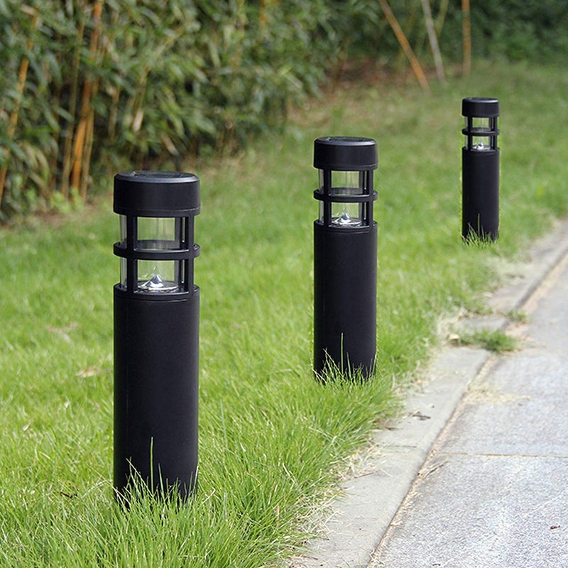 SUNWIND Solar Garden Lights Outdoor LED Bollard Solar Powered Path Lighting for Patio Pathway Backyard Lawn Landscaping (Black-6 Pack) - Image 2