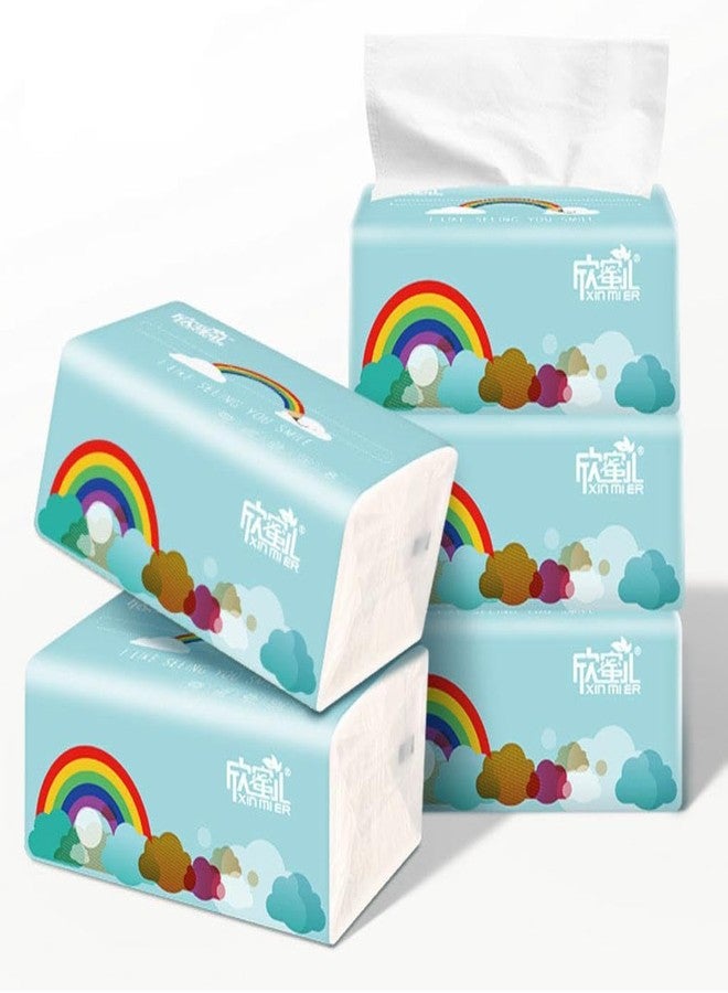 DCELLA Soft Facial Tissue Paper Napkins Table Top Plain 4 Ply 500 Pcs in Each Pack (Blue, Pack of 5) - Image 4