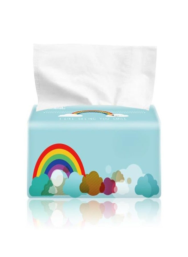 DCELLA Soft Facial Tissue Paper Napkins Table Top Plain 4 Ply 500 Pcs in Each Pack (Blue, Pack of 5) - Image 1