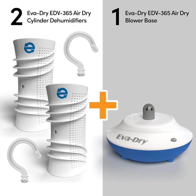Eva-Dry EDV-365 Air-Dry System – Renewable Dehumidifier with Dual Cylinders, Rapid 2-Hour Renewal, and Color-Changing Indicator – Ideal for Closets, Safes, Boats, and Small Spaces - Image 5