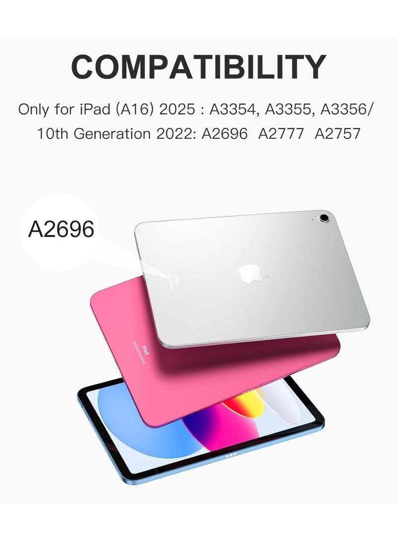 Arabic/English Keyboard Case for iPad (A16) 11th/10th Gen (2025/2022), 7-Color Backlight, Multi-Touch Trackpad, Flip Stand Case with Pencil Holder, 2 Bluetooth Channels - Image 2
